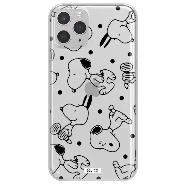 a pattern of cartoon characters Apple iPhone 11 pro Clear TPU Case
