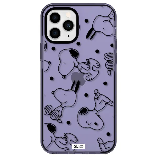 a pattern of cartoon characters Apple iPhone 11 pro max impact Lilac Case