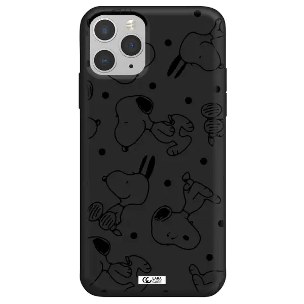 a pattern of cartoon characters Apple iPhone 11 pro Silicone black Case