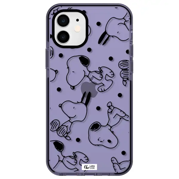 a pattern of cartoon characters Apple iPhone 12 impact Lilac Case