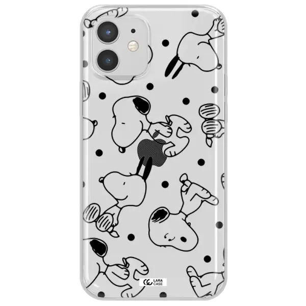 a pattern of cartoon characters Apple iPhone 12 mini Clear TPU Case