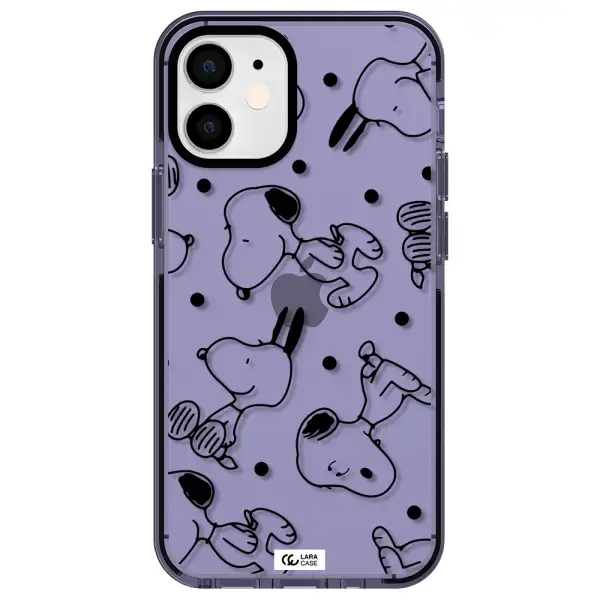 a pattern of cartoon characters Apple iPhone 12 mini impact Lilac Case