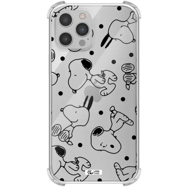 a pattern of cartoon characters Apple iPhone 12 pro Clear PC Case