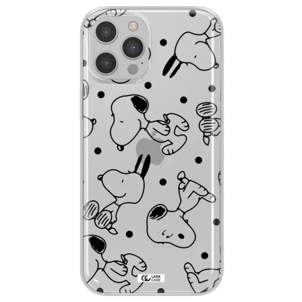 a pattern of cartoon characters Apple iPhone 12 pro Clear TPU Case
