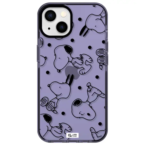 a pattern of cartoon characters Apple iPhone 13 impact Lilac Case