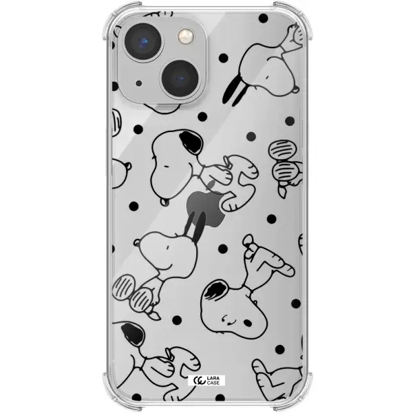 a pattern of cartoon characters Apple iPhone 13 mini Clear PC Case