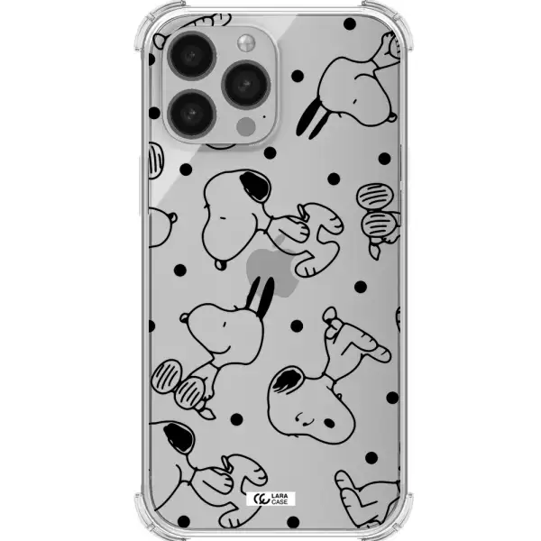 a pattern of cartoon characters Apple iPhone 13 Pro Clear PC Case