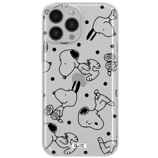 a pattern of cartoon characters Apple iPhone 13 Pro Max Clear TPU Case