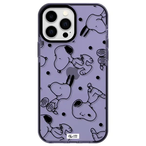 a pattern of cartoon characters Apple iPhone 13 Pro Max impact Lilac Case