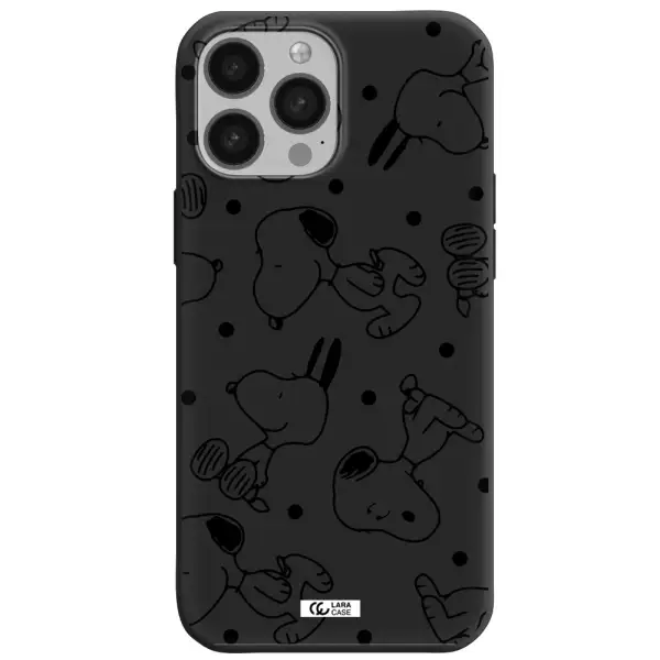 a pattern of cartoon characters Apple iPhone 13 Pro Silicone black Case