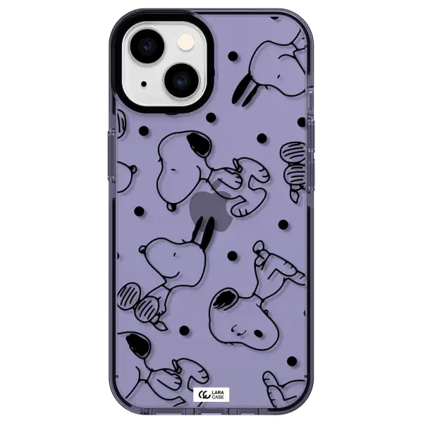 a pattern of cartoon characters Apple iPhone 14 impact Lilac Case