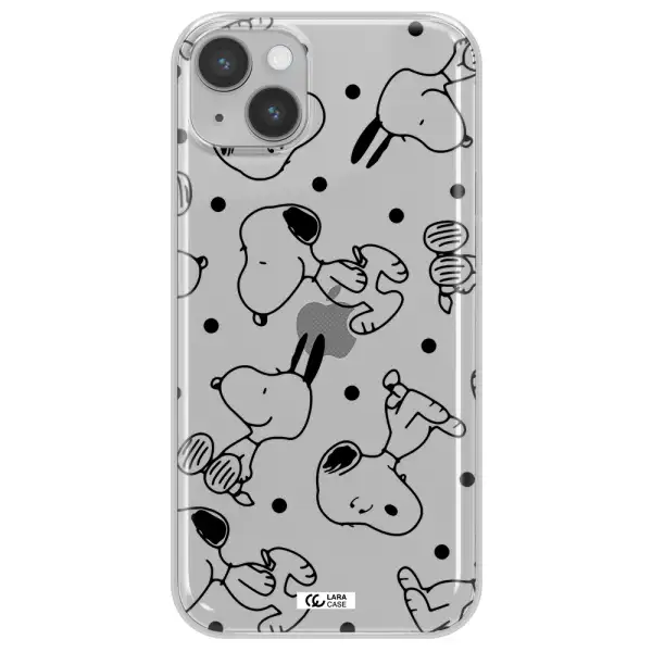 a pattern of cartoon characters Apple iPhone 14 plus Clear TPU Case