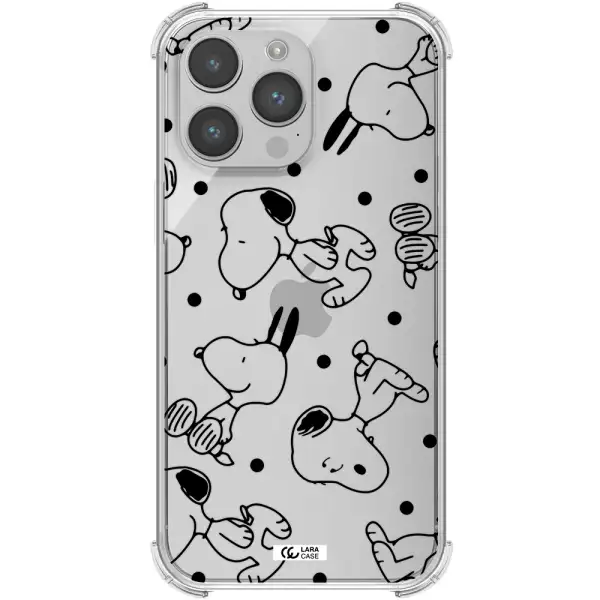 a pattern of cartoon characters Apple iPhone 14 pro Clear PC Case