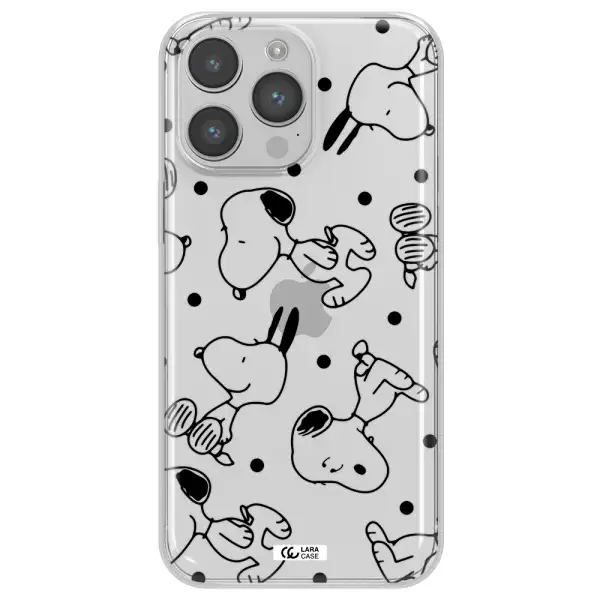 a pattern of cartoon characters Apple iPhone 14 pro max Clear TPU Case