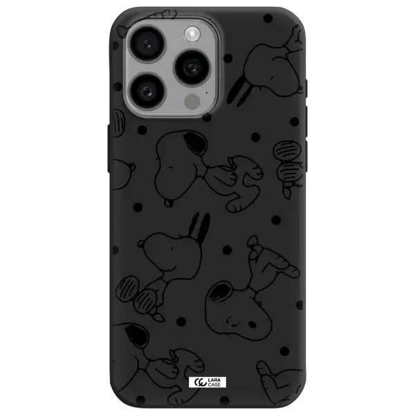 a pattern of cartoon characters Apple Iphone 15 Pro max Silicone black Case
