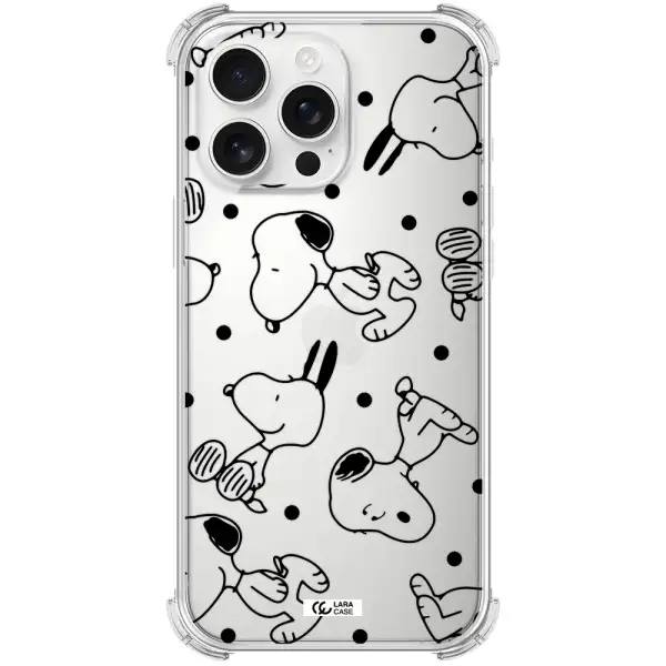 A Pattern Of Cartoon Characters Apple Iphone 16 Pro Max Clear Pc Case