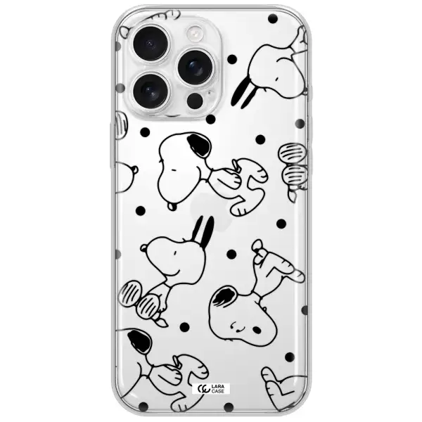 A Pattern Of Cartoon Characters Apple Iphone 16 Pro Max Clear Tpu Case