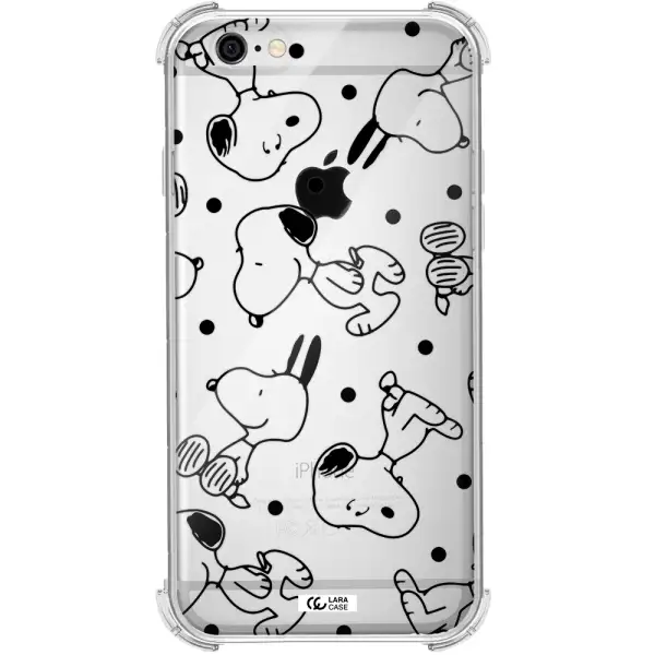 a pattern of cartoon characters Apple iPhone 6 Clear PC Case