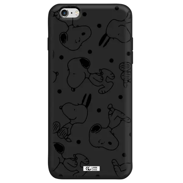 a pattern of cartoon characters Apple iPhone 6 plus Silicone black Case
