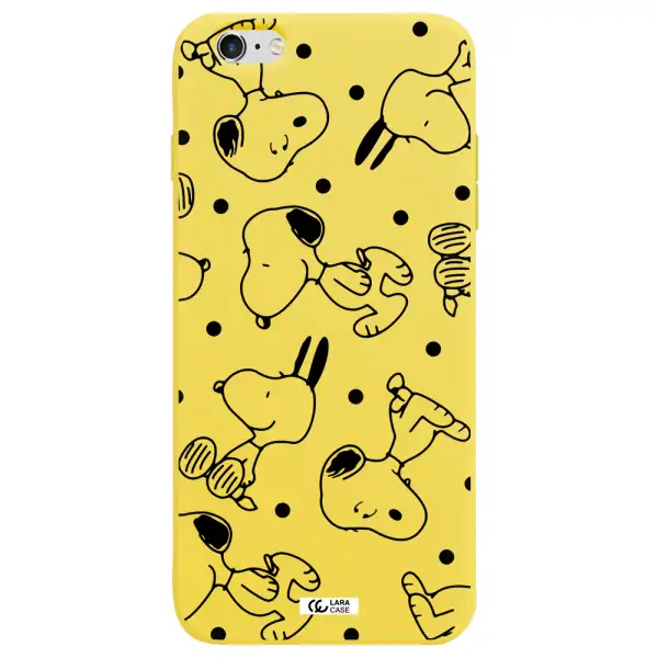 a pattern of cartoon characters Apple iPhone 6 plus Silicone canary yellow Case