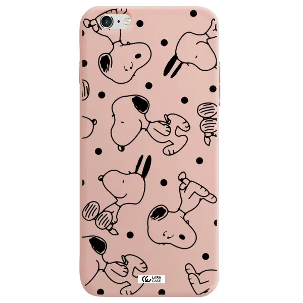 a pattern of cartoon characters Apple iPhone 6 plus Silicone pastel pink Case