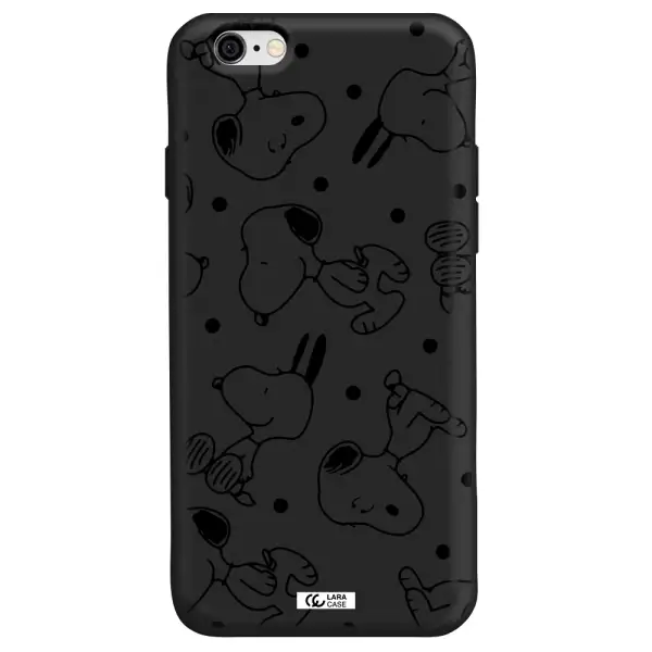 a pattern of cartoon characters Apple iPhone 6 Silicone black Case