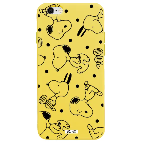 a pattern of cartoon characters Apple iPhone 6 Silicone canary yellow Case