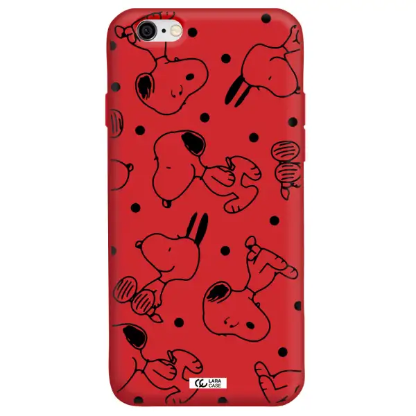 a pattern of cartoon characters Apple iPhone 6 Silicone Imperial Red Case