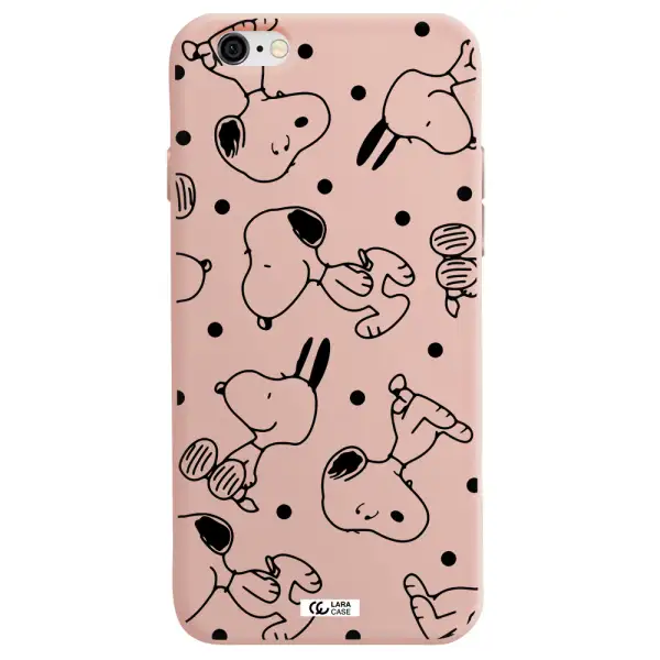 a pattern of cartoon characters Apple iPhone 6 Silicone pastel pink Case