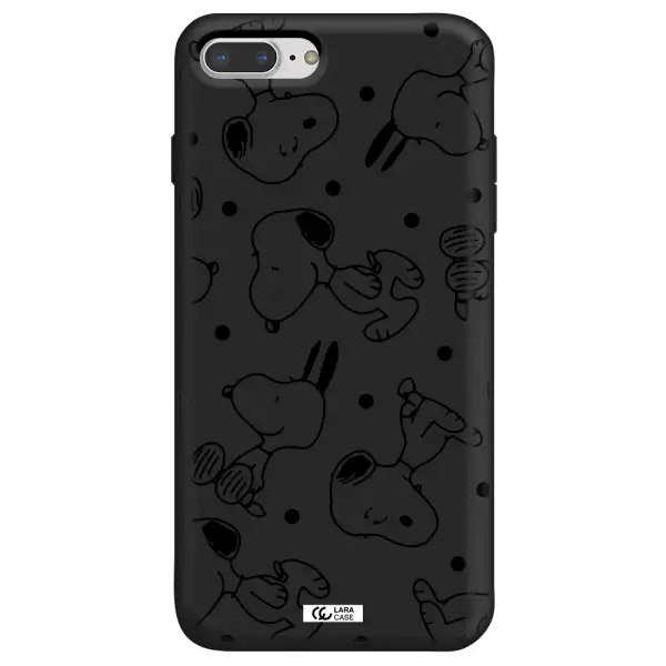 a pattern of cartoon characters Apple iPhone 7 plus Silicone black Case