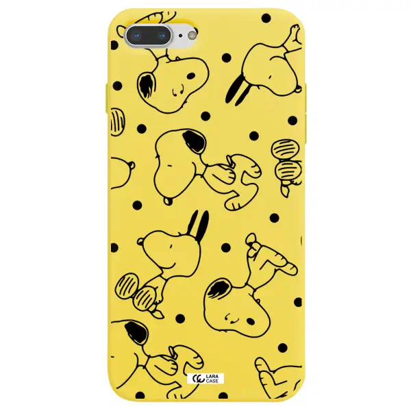a pattern of cartoon characters Apple iPhone 7 plus Silicone canary yellow Case