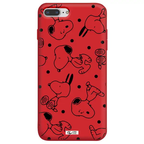 a pattern of cartoon characters Apple iPhone 7 plus Silicone Imperial Red Case