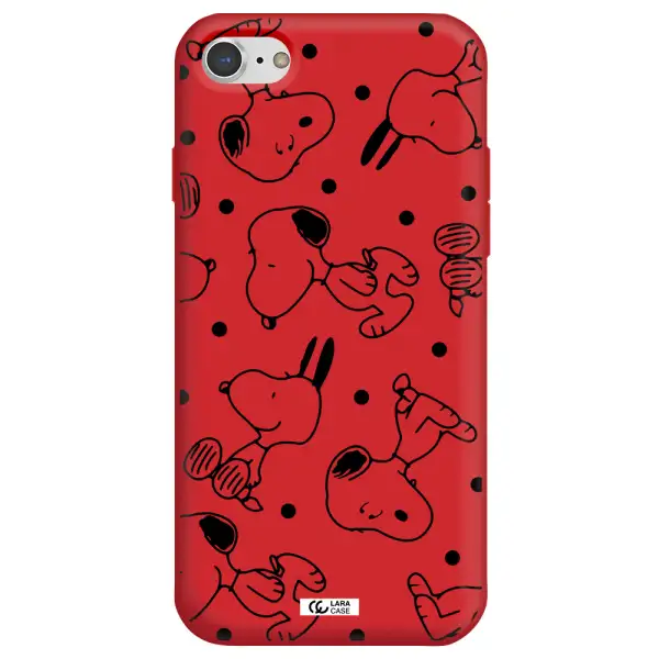 a pattern of cartoon characters Apple iPhone 7 Silicone Imperial Red Case