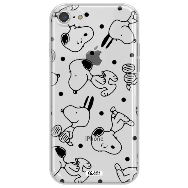a pattern of cartoon characters Apple iPhone 8 Clear TPU Case