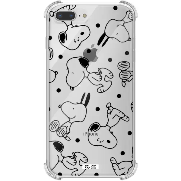 a pattern of cartoon characters Apple iPhone 8 plus Clear PC Case