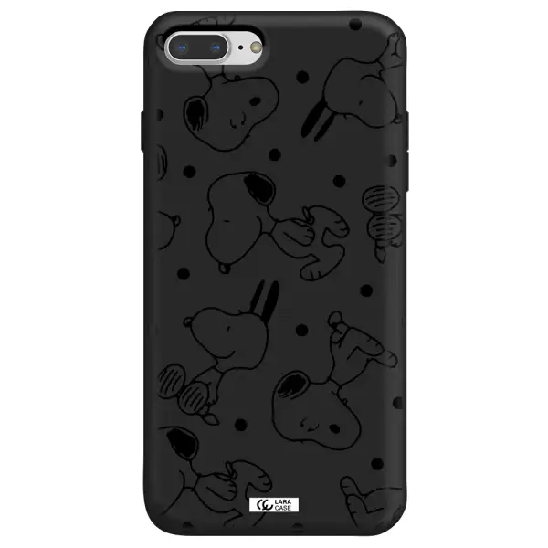 a pattern of cartoon characters Apple iPhone 8 plus Silicone black Case