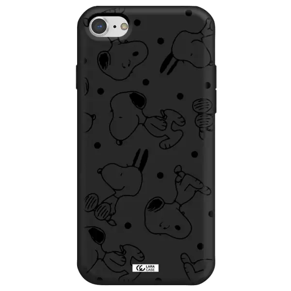 a pattern of cartoon characters Apple iPhone 8 Silicone black Case