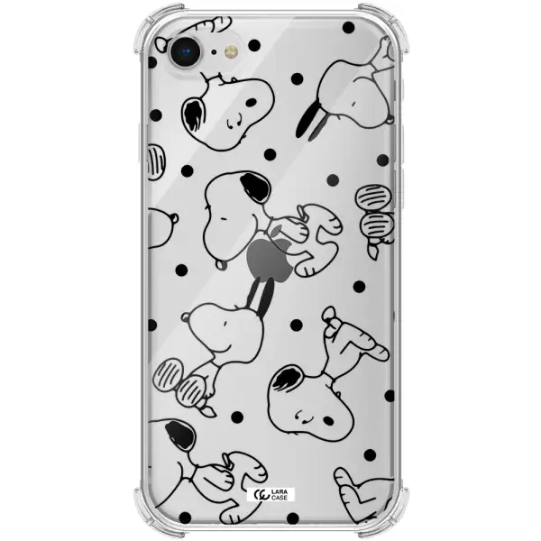 a pattern of cartoon characters Apple iPhone se 2020 Clear PC Case