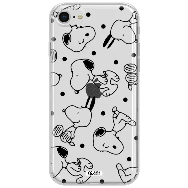 A Pattern Of Cartoon Characters Apple Iphone Se 2020 Clear Tpu Case