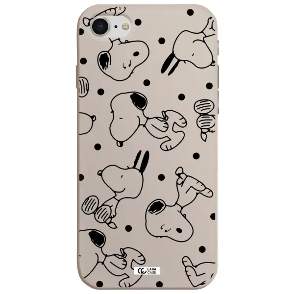 a pattern of cartoon characters Apple iPhone se 2020 Silicone Stone Case