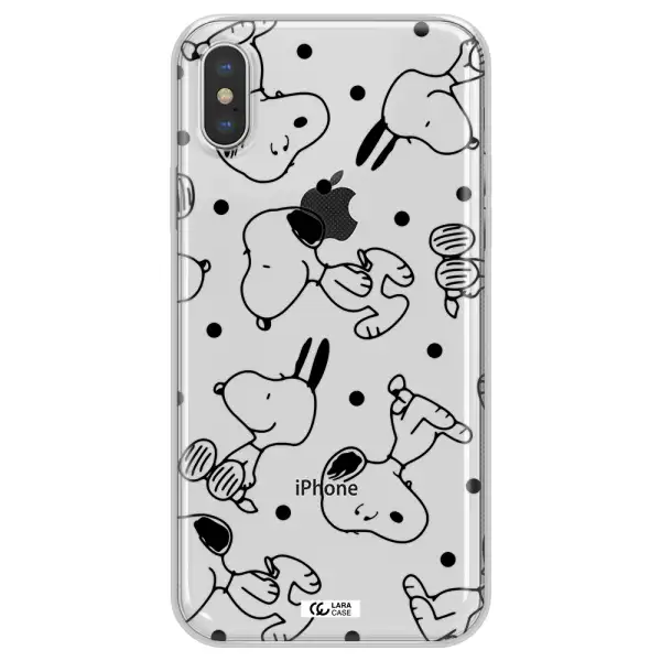a pattern of cartoon characters Apple iPhone X Clear TPU Case