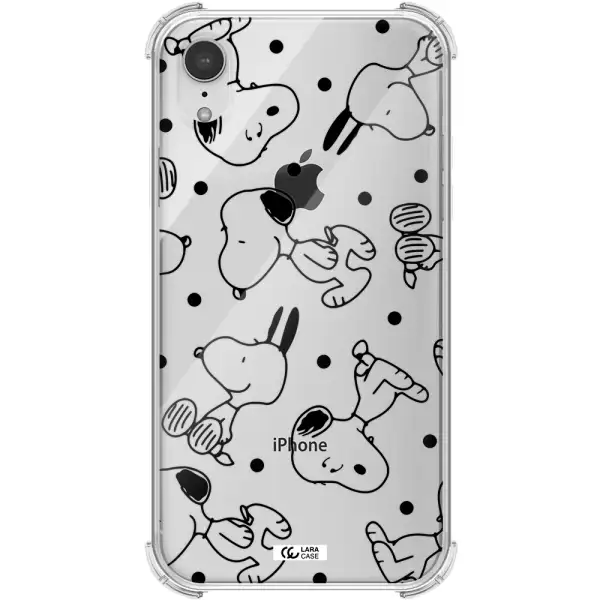 a pattern of cartoon characters Apple iPhone XR Clear PC Case