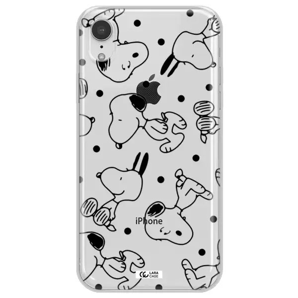 a pattern of cartoon characters Apple iPhone XR Clear TPU Case