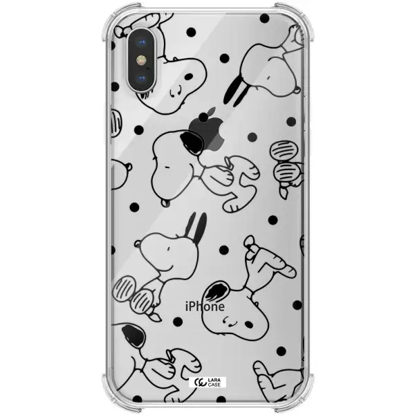 a pattern of cartoon characters Apple iPhone XS Clear PC Case