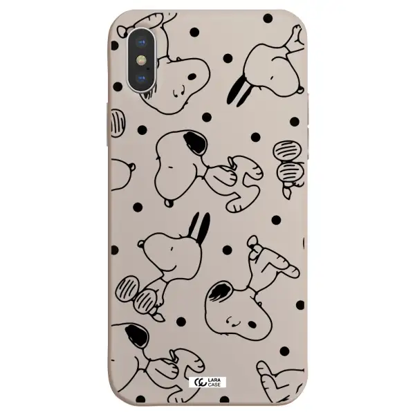 a pattern of cartoon characters Apple iPhone XS Silicone Stone Case