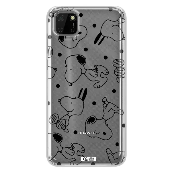 a pattern of cartoon characters Huawei Y5P Clear TPU Case