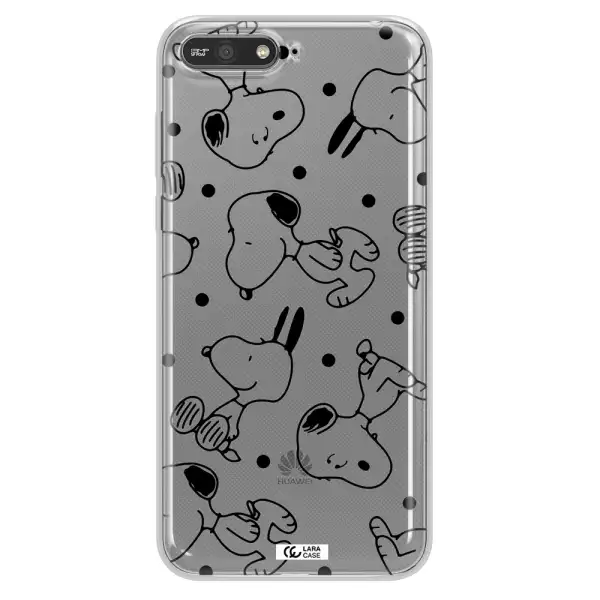 a pattern of cartoon characters Huawei Y6 2018 Clear TPU Case