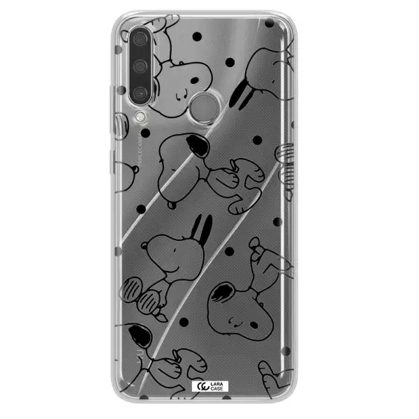 a pattern of cartoon characters Huawei Y6P Clear TPU Case