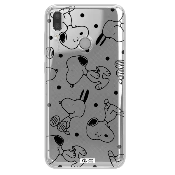 a pattern of cartoon characters Huawei Y7 2019 Clear TPU Case