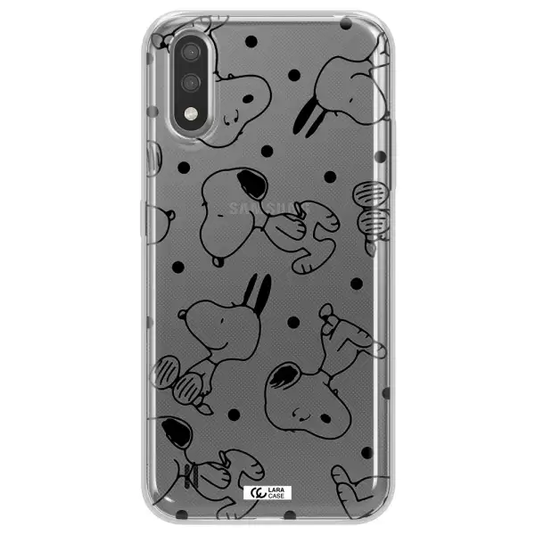 a pattern of cartoon characters Samsung A01 Clear TPU Case